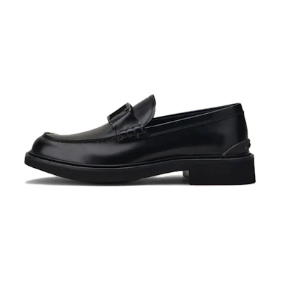 TOD'S T-Bar Buckle Leather Loafers 'Black'