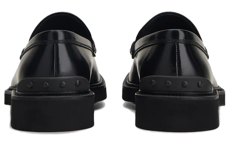 TOD'S T-Bar Buckle Leather Loafers 'Black' 圖 3