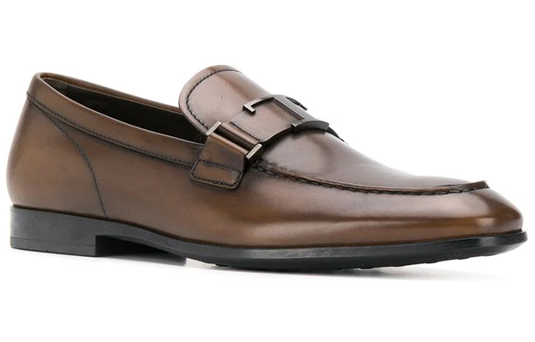 TOD'S T Logo Leather Loafer 'Brown' 圖 2
