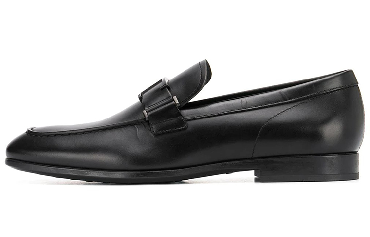 TOD'S T Logo Leather Loafers 'Black'
