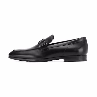 TOD'S T Logo Leather Loafers 'Black'