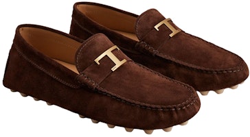 TOD'S 托德斯 無時尚奢華 男士麂皮T形飾扣豆豆鞋 - 棕色 Order TOD'S 托德斯 無時尚奢華 男士麂皮T形飾扣豆豆鞋 - 棕色