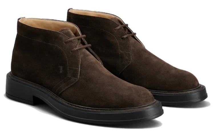 TOD'S Suede Fashion Round Toe Ankle Boot 'Brown' 圖 2