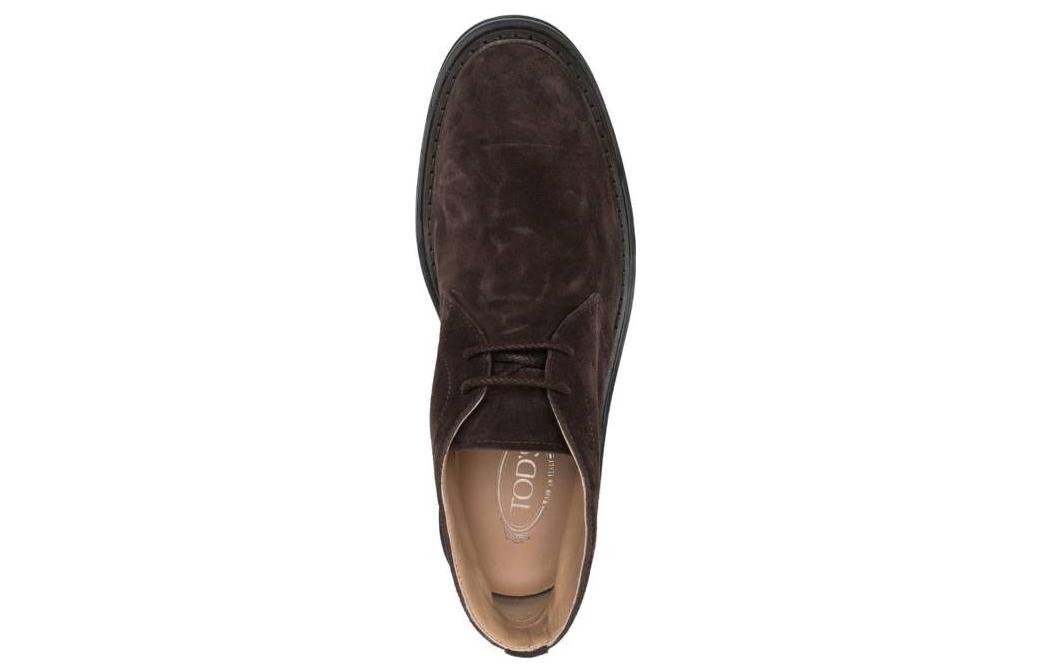 TOD'S Suede Fashion Round Toe Ankle Boot 'Brown' 圖 4