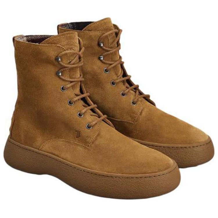 TOD'S WG Suede Casual Lace-Up Short Boots 'Brown Fashion' 圖 3