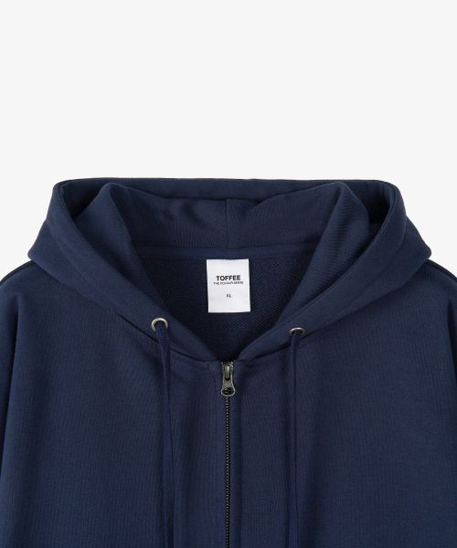 Shop Toffee 2WAY Sweat Hoodie Zip-Up (Navy) TAF-2WHZU01NA