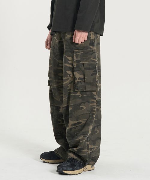 Toffee Camo Wide Cotton Pants (Deep Khaki) T4F-CWBPT237KH