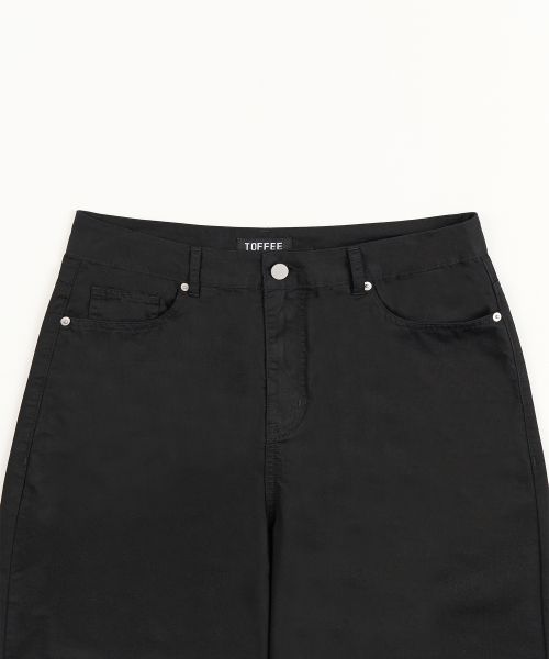 Details for TOFFEE Curved Barrel Cotton Pants (Black) T6S-CBCPT57BK