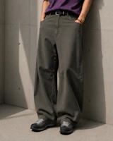 TOFFEE Curved Barrel Cotton Pants (Charcoal) T6S-CBCPT57CH TOFFEE Curved Barrel Cotton Pants (Charcoal) T6S-CBCPT57CH