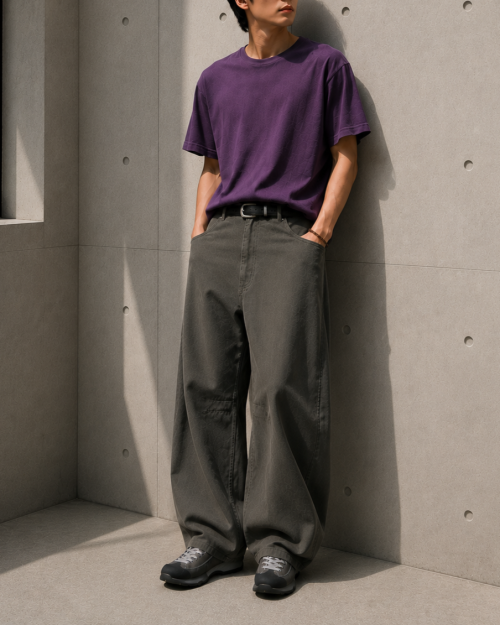 Order TOFFEE Curved Barrel Cotton Pants (Charcoal) T6S-CBCPT57CH