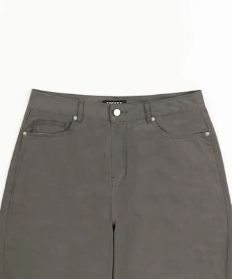 TOFFEE Curved Barrel Cotton Pants (Charcoal) T6S-CBCPT57CH Shop TOFFEE Curved Barrel Cotton Pants (Charcoal) T6S-CBCPT57CH