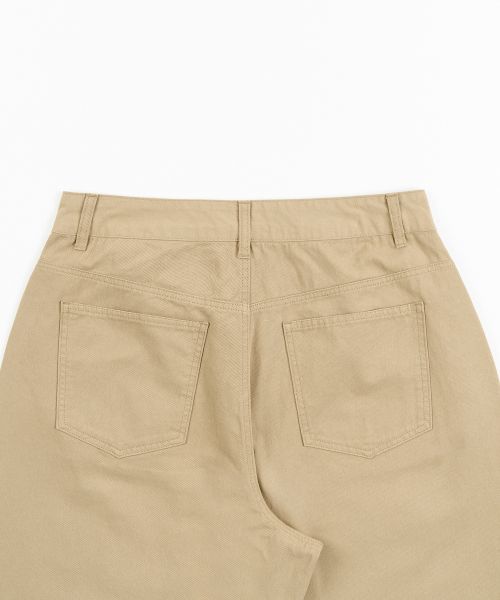 Details for TOFFEE Curved Wide Cotton Pants (Beige) T6S-CWCPT52BE