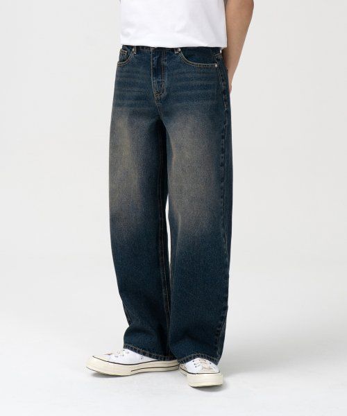 Toffee More Wide Denim Pants (Oil Washed Indigo) T1S-MWDPTWI