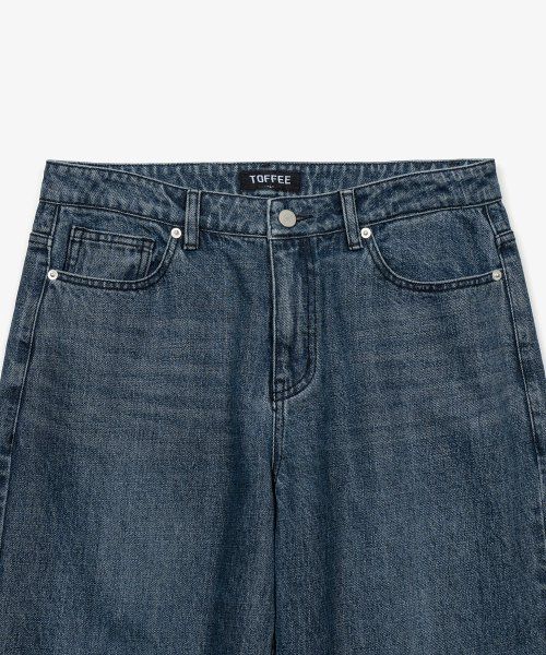 Lookbook Toffee More Wide Denim Pants (Washed Greyish Blue) T1S-MWDPTWG