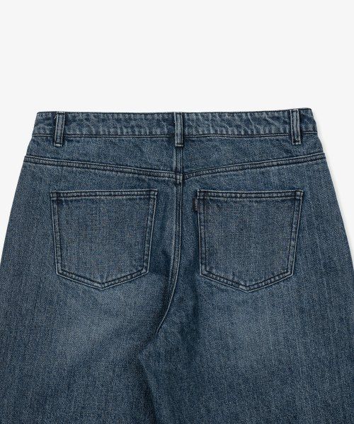 Shop Toffee More Wide Denim Pants (Washed Greyish Blue) T1S-MWDPTWG