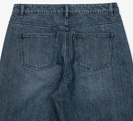 Toffee More Wide Denim Pants (Washed Greyish Blue) T1S-MWDPTWG Shop Toffee More Wide Denim Pants (Washed Greyish Blue) T1S-MWDPTWG