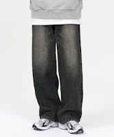 TOFFEE More Wide Denim Pants (Washed Raw Black) T3S-MWDPTWRB TOFFEE More Wide Denim Pants (Washed Raw Black) T3S-MWDPTWRB