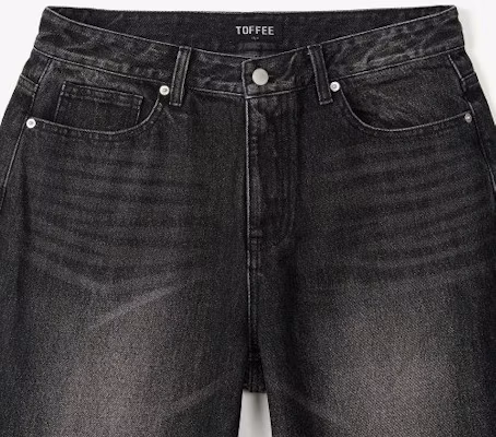 TOFFEE More Wide Denim Pants (Washed Raw Black) T3S-MWDPTWRB Lookbook TOFFEE More Wide Denim Pants (Washed Raw Black) T3S-MWDPTWRB