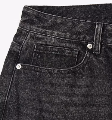TOFFEE More Wide Denim Pants (Washed Raw Black) T3S-MWDPTWRB Details for TOFFEE More Wide Denim Pants (Washed Raw Black) T3S-MWDPTWRB