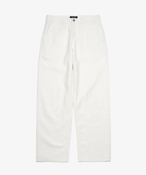 Order TOFFEE Natural Linen Denim Wide Pants (Off White) T3S-NLDWPT22