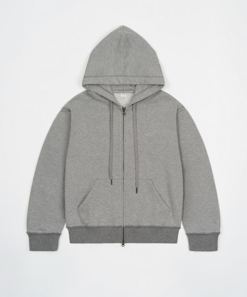 Order TOFFEE Semi Crop Hoodie Zip-Up (Melange Grey) T6S-SCHZU04MG
