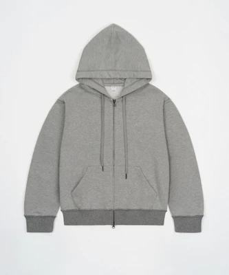 TOFFEE Semi Crop Hoodie Zip-Up (Melange Grey) T6S-SCHZU04MG Order TOFFEE Semi Crop Hoodie Zip-Up (Melange Grey) T6S-SCHZU04MG