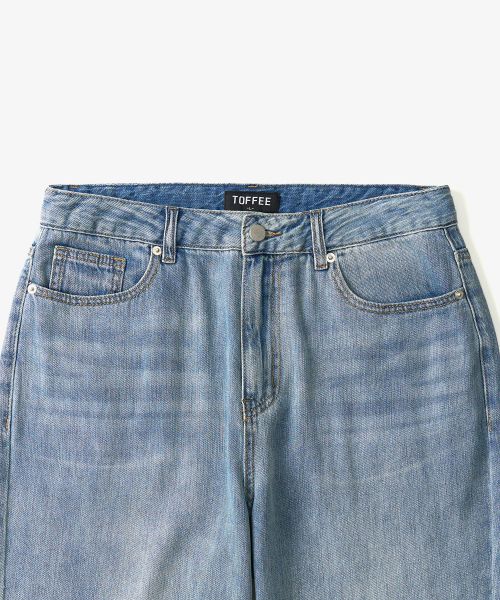 Lookbook TOFFEE SL01 Summer Denim Wide Pants (Fade Light Blue) T4S-LDWPTFLB