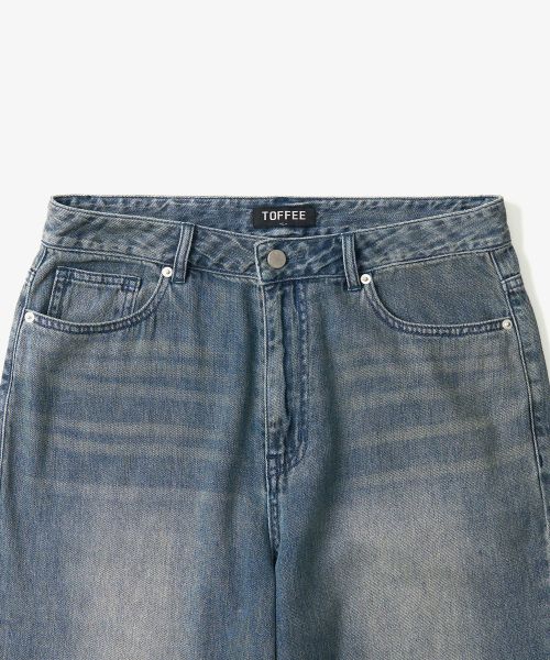 Lookbook TOFFEE SL01 Summer Denim Wide Pants (Vintage Blue) T4S-LDWPTVB