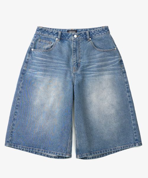 Order TOFFEE Washed Bermuda Denim Pants (Blue) T4S-WBDPT227BL