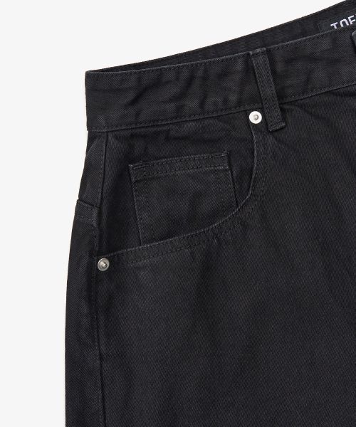 Shop TOFFEE Washed Bermuda Denim Pants (Washed Black) T5S-WBDPT227WB