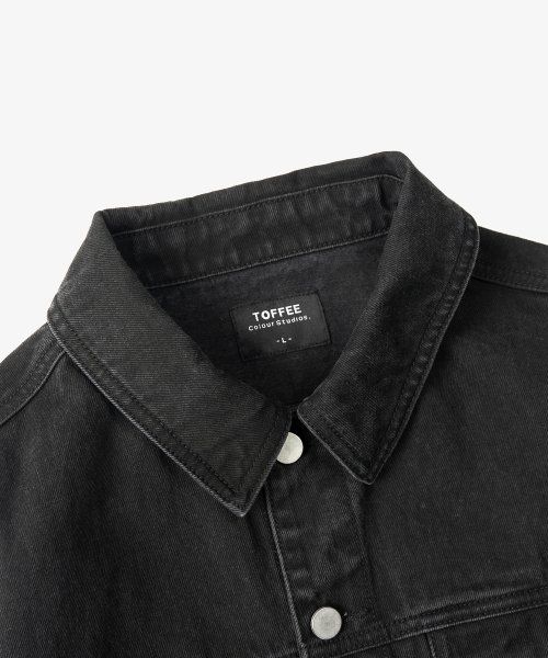 Shop Toffee Washed Black Denim Trucker Jacket T4S-WDTJ212
