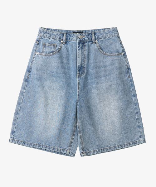 Order TOFFEE Washed Half Denim Pants (Light Blue) T4S-WHDPT218LB