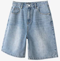 Lookbook TOFFEE Washed Half Denim Pants (Light Blue) T4S-WHDPT218LB