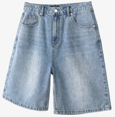 TOFFEE Washed Half Denim Pants (Light Blue) T4S-WHDPT218LB Lookbook TOFFEE Washed Half Denim Pants (Light Blue) T4S-WHDPT218LB