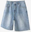 Lookbook TOFFEE Washed Half Denim Pants (Light Blue) T4S-WHDPT218LB