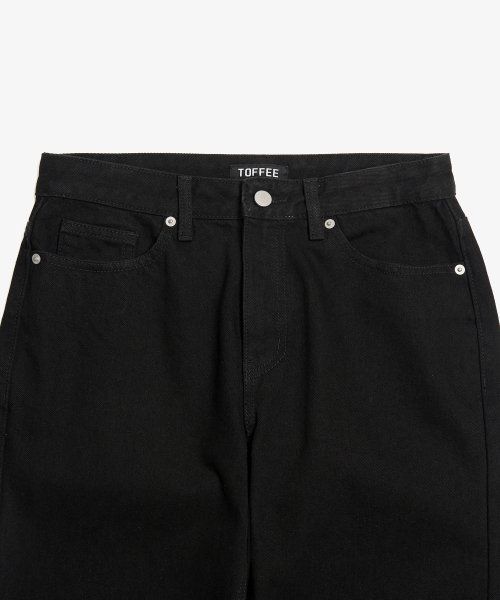 Lookbook Toffee Wide Denim Pants (Black) TAS-WDDPBK