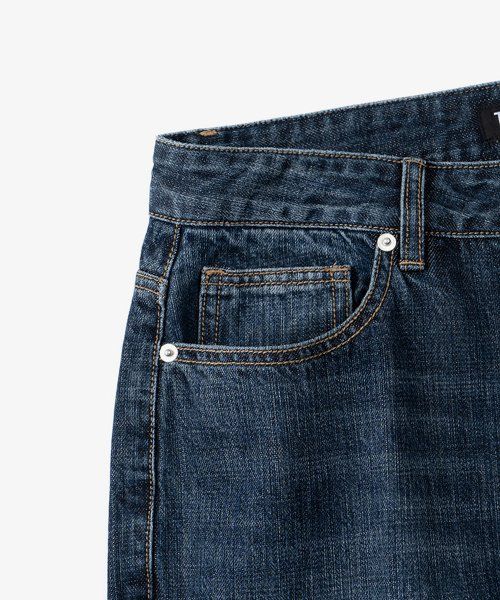 Shop Toffee Wide Denim Pants (Washed Blue Black) TAS-WDDPWB