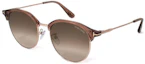 Order TOM FORD Brown Mirror Logo Nickel Alloy Plastic Browline Sunglasses. swft0889k45f55