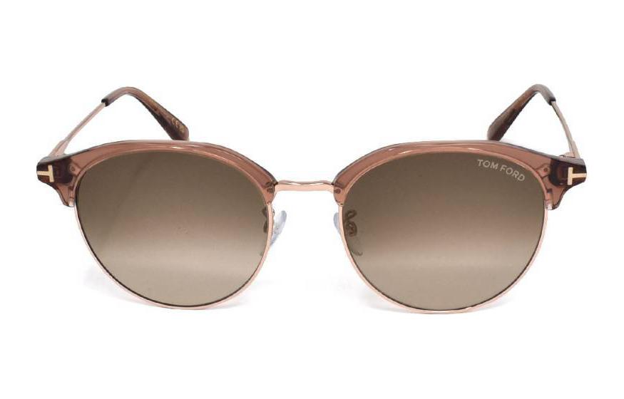 Lookbook TOM FORD  Brown Mirror Logo Nickel Alloy Plastic Browline Sunglasses. swft0889k45f55