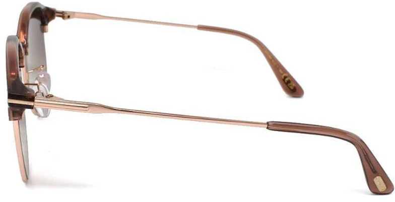 TOM FORD Brown Mirror Logo Nickel Alloy Plastic Browline Sunglasses. swft0889k45f55 Shop TOM FORD Brown Mirror Logo Nickel Alloy Plastic Browline Sunglasses. swft0889k45f55