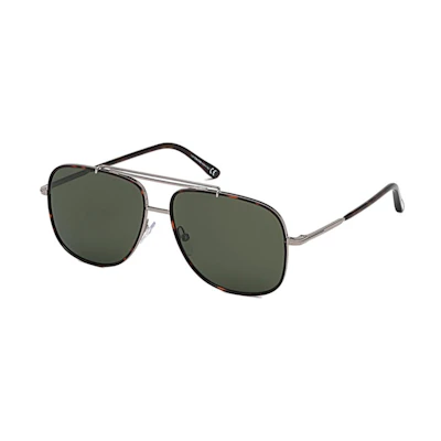 TOM FORD Silver Irregular Metal Logo Sunglasses FT0693