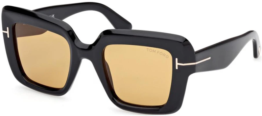 TOM FORD Cermin Mata Hitam Persegi Acetate dengan Logo pada Tangkai. FT1157 Order TOM FORD Cermin Mata Hitam Persegi Acetate dengan Logo pada Tangkai. FT1157