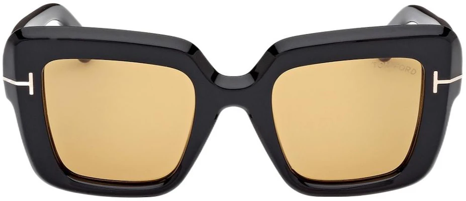 TOM FORD Cermin Mata Hitam Persegi Acetate dengan Logo pada Tangkai. FT1157 Lookbook TOM FORD Cermin Mata Hitam Persegi Acetate dengan Logo pada Tangkai. FT1157