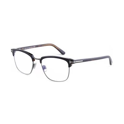 Tom Ford Adjustable Prescription TF Black Metal Acetate Browline Optical Glasses Unisex TF5683-B-052