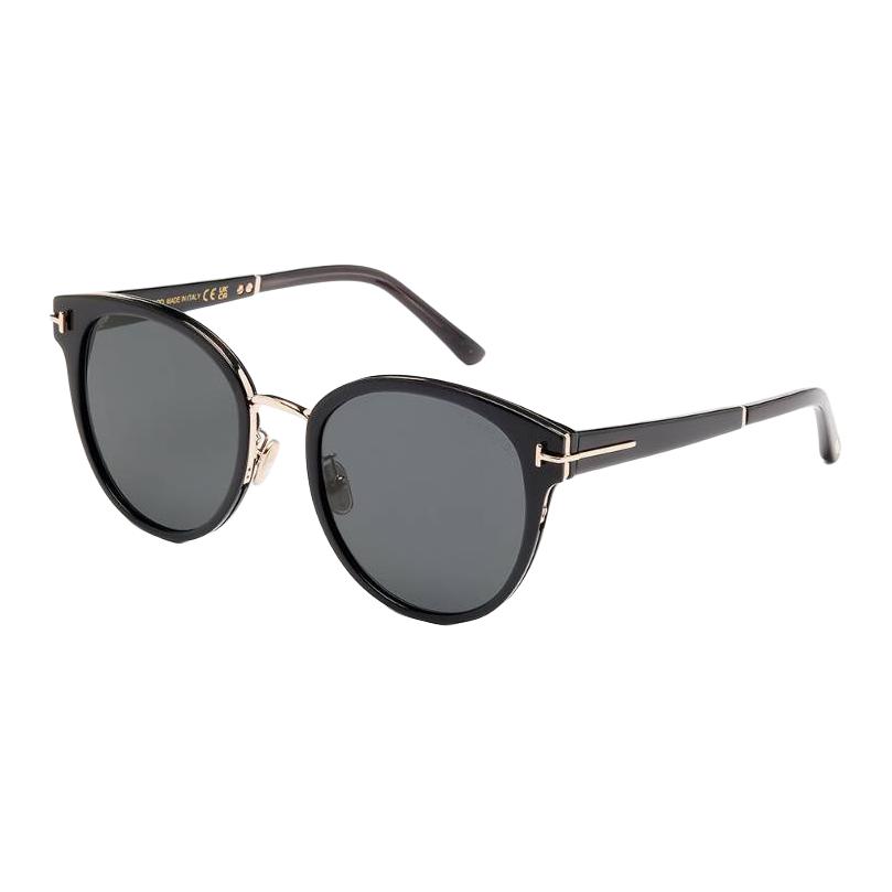 TOM FORD Black Acetate Sunglasses Unisex Irregular Shape with Logo Design. TF1138K5501A