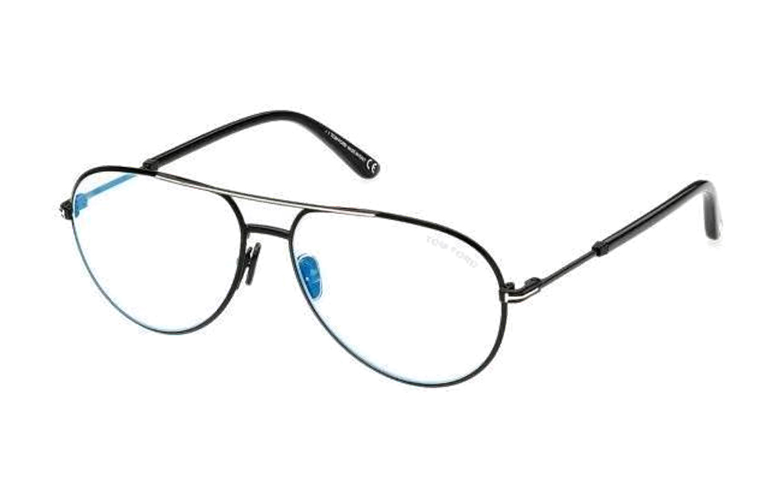 Tom Ford Black Alloy Aviator Optical Glasses - Unisex Comfort & Portable Design FT5829B001
