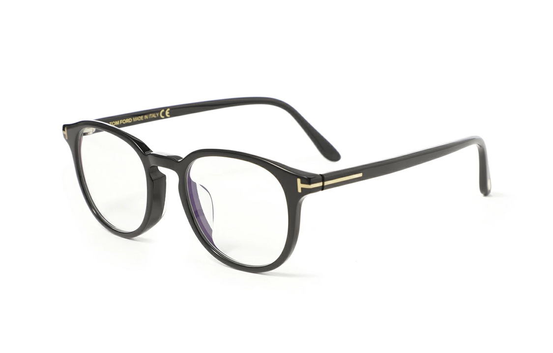 Tom Ford Black Irregular Acetate Optical Frames for Men FT5795KB00151