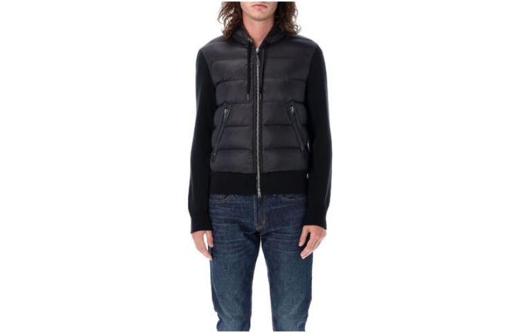 TOM FORD Black Patchwork Hooded Zip-Up Jacket KDY002YMW011S23