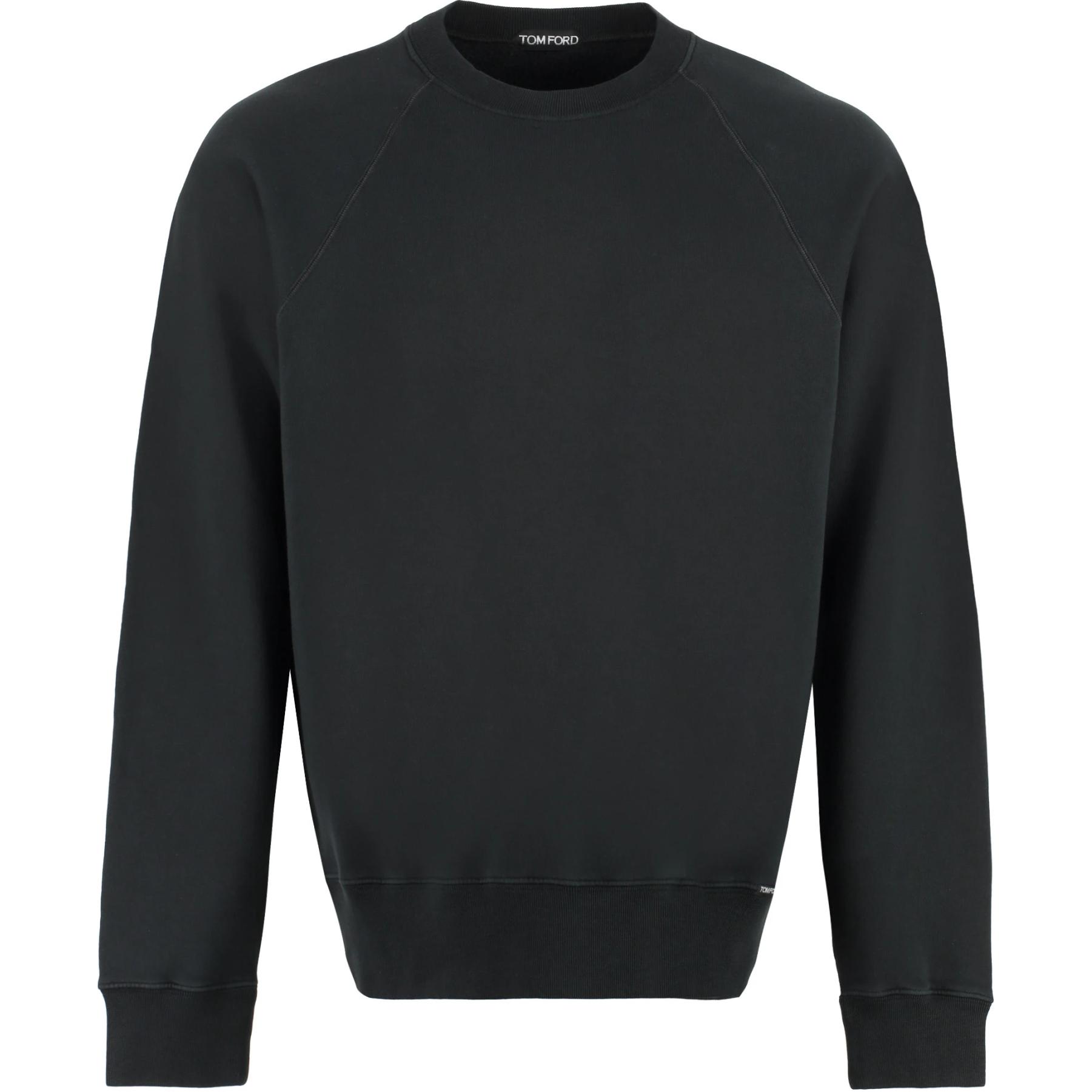 TOM FORD Black Solid Color Loose Raglan Long Sleeve Sweatshirt JCL001JMC006S23-LB999