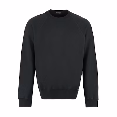 TOM FORD Black Solid Color Loose Raglan Long Sleeve Sweatshirt JCL001JMC006S23-LB999